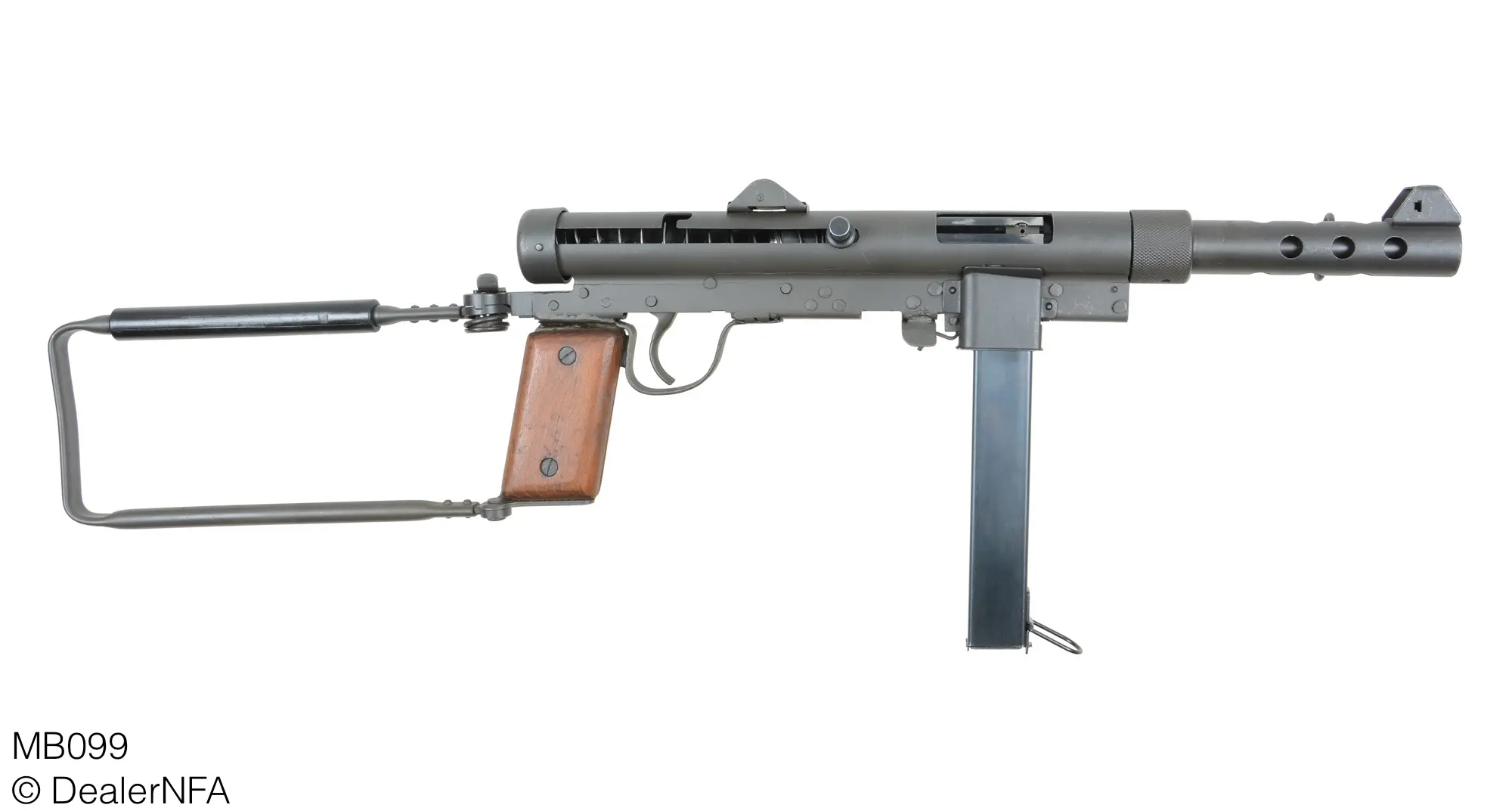 Carl Gustaf m/45 "Swedish K", a sub machine gun that is made of many stamped metal tubes.