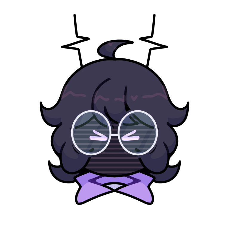 headshot of stel (a robot) with a >< face 