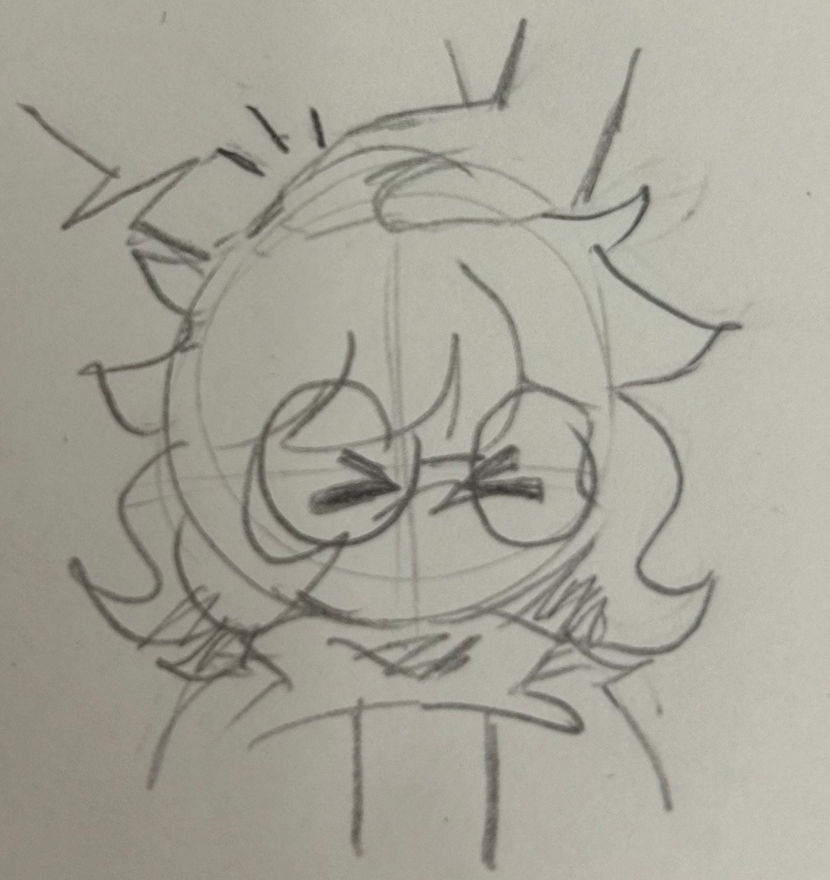 a sketch of stel receiving a headpat