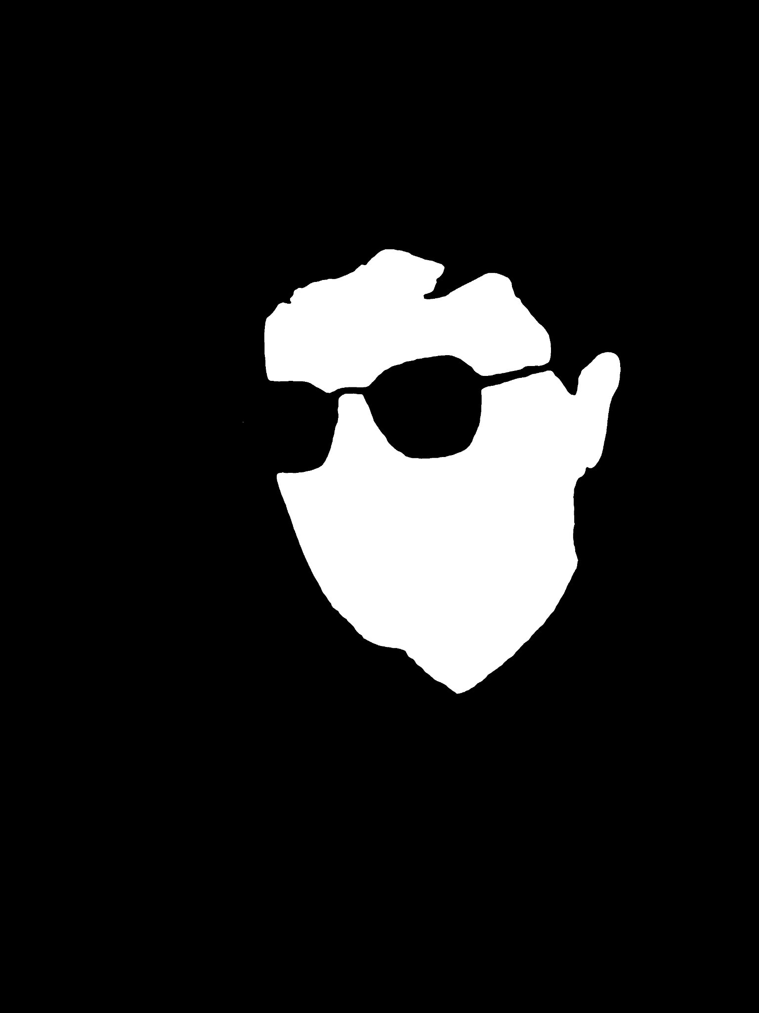 a "mask" in the image processing sense. a fully black background with a fully white me shape.