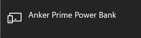 a crop of a screenshot of a list of discoverable bluetooth devices. It says "Anker Prime Power Bank".