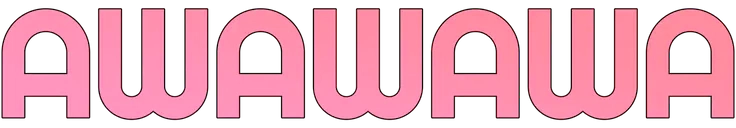 pink text reading "awawawa"