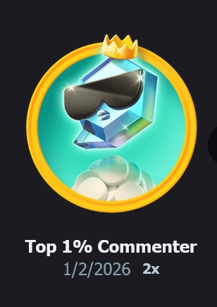 A "reddit achievement" that says top 1% commenter.