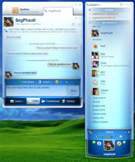 A very glossy and windows vista reminiscent instant messaging client called Trillian